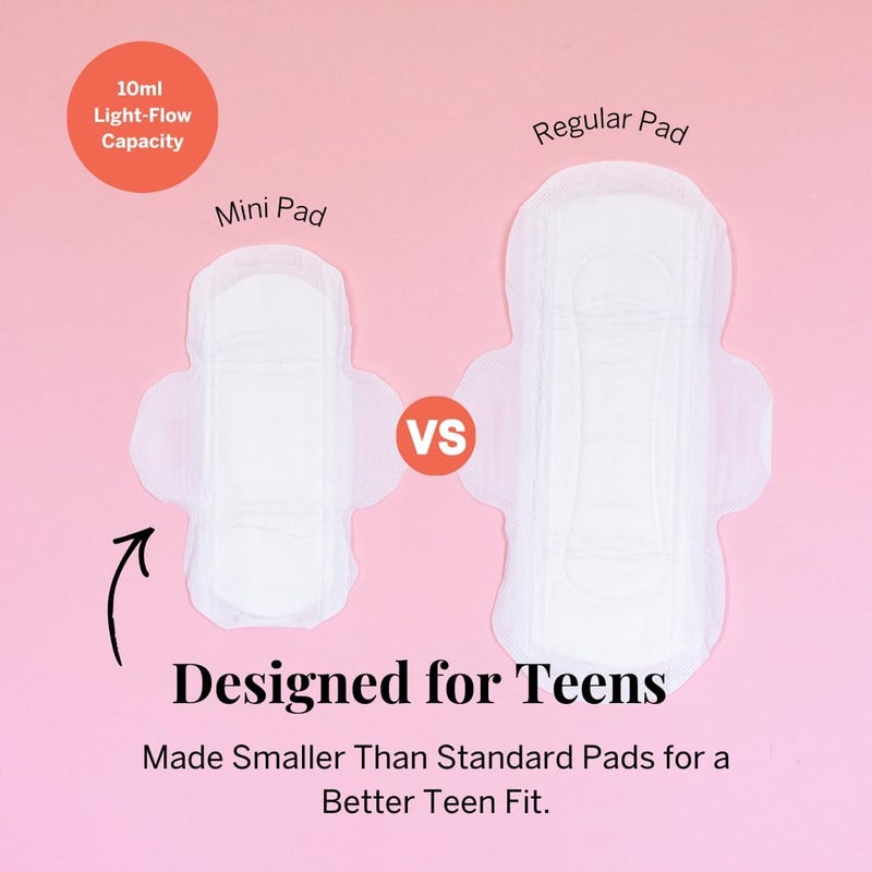 Pixie Cup Pixie Organic Cotton Ultra Thin Mini Pads Teens - Liners with Wings - Light Absorbency Menstrual Pads - Hypoallergenic, Unscented & Biodegradable for Feminine Care - FSA Eligible - 16 Count - Image 3